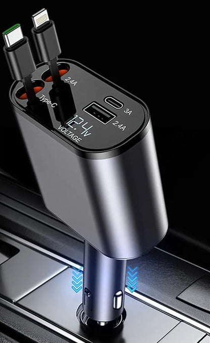 AutoJuice Retractable Car Charger 100W