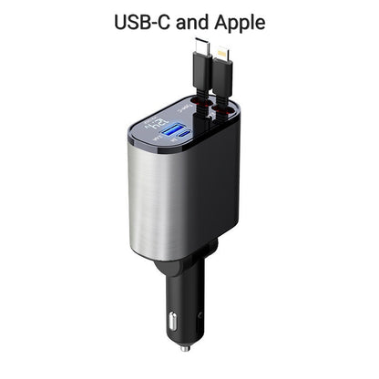 AutoJuice Retractable Car Charger 100W